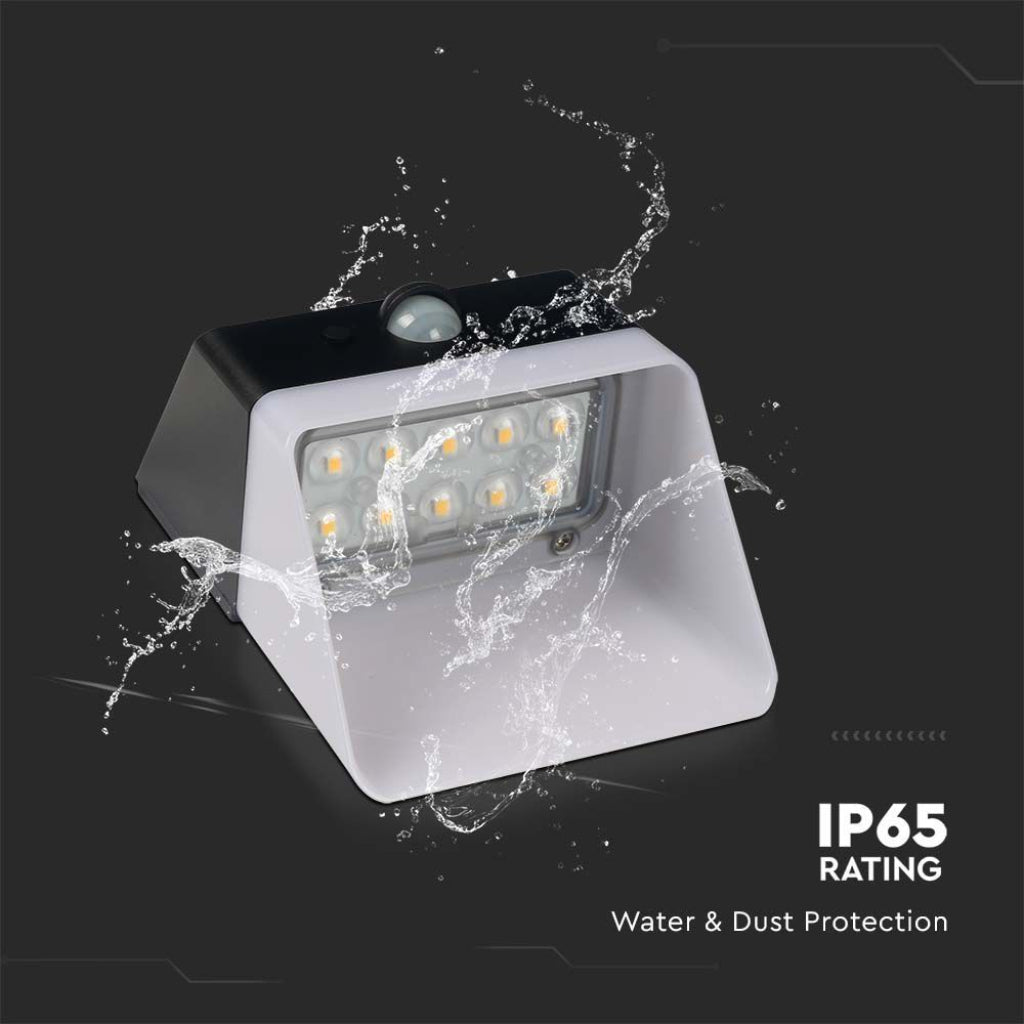 V-TAC Lampada LED da Giardino con Pannello solare e Sensore 2W Corpo Nero e Bianco CCT 4000K IP65 V-TAC Lampada LED da Giardino con Pannello solare e Sensore 2W Corpo Nero e Bianco CCT 4000K IP65